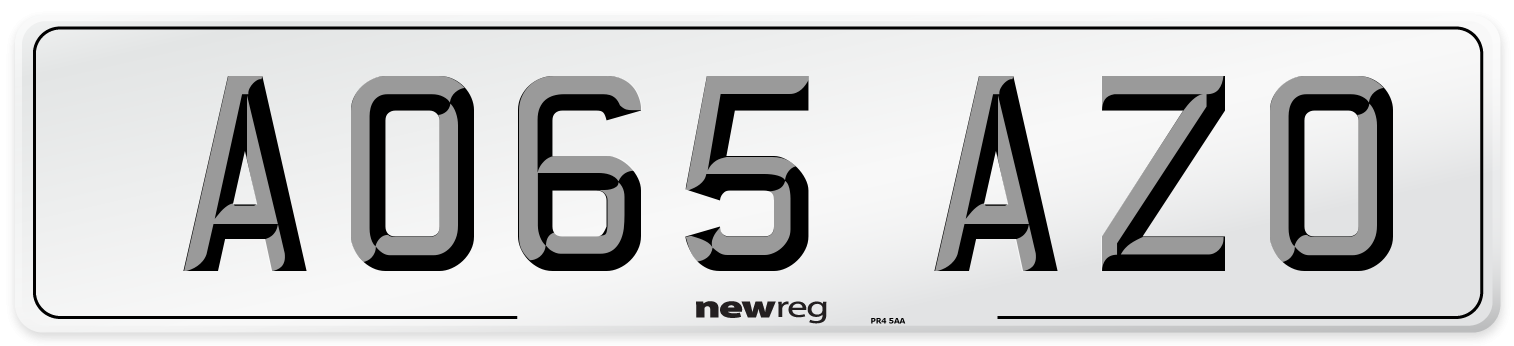 AO65 AZO Number Plate from New Reg
